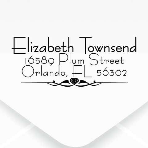 Personalized Address Stamp with Deco Accent
