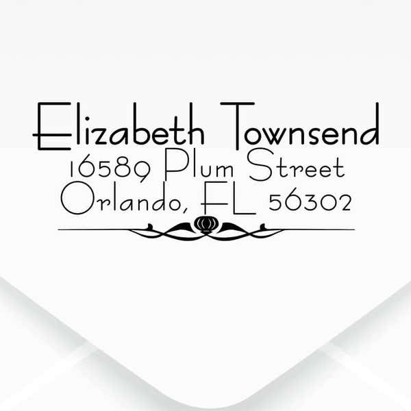 Personalized Address Stamp with Deco Accent