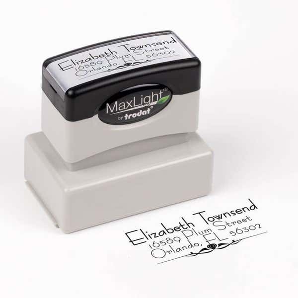 Pre Inked Stamp next to Stamp Impression