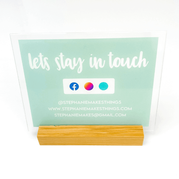 Let's Stay in Touch Social Media Acrylic Sign