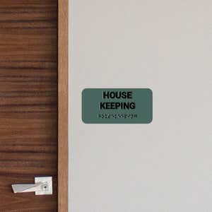 Green ADA Sign To Label A Room For Housekeeping