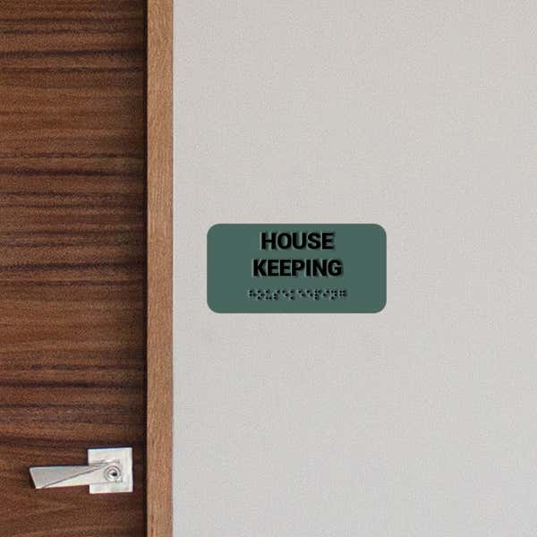 Green ADA Sign To Label A Room For Housekeeping