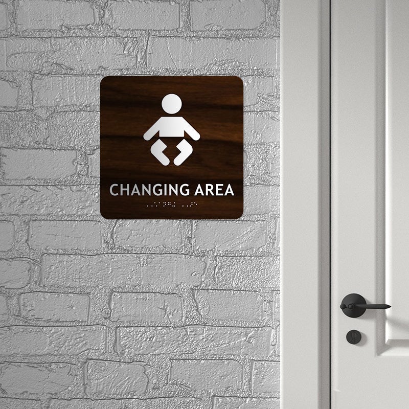 Brown Square ADA Sign For A Baby Changing Station Brown Square ADA Sign For A Baby Changing Station
