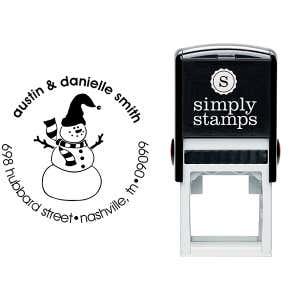 Snowman Address Self-Inking Rubber Stamp Body and Imprint