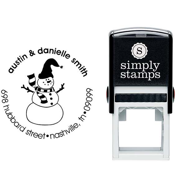Snowman Address Self-Inking Rubber Stamp Body and Imprint