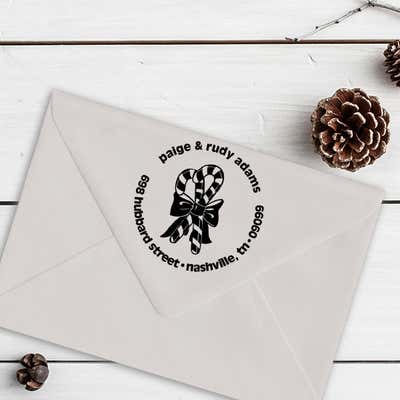 Candy Canes Self-Inking Address Stamp - alternate view