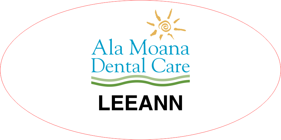 Ala Moana Dental Oval Name Tag 1.5 x 3