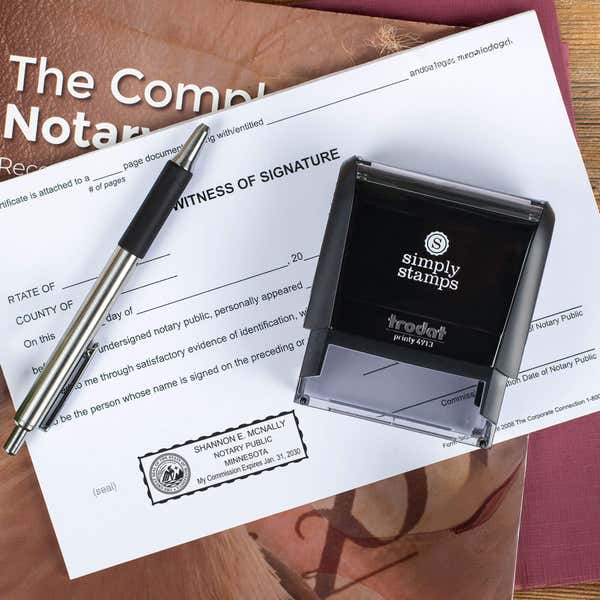 Minnesota Notary Seal Stamp on a document