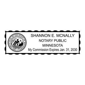 Minnesota Notary Pink Stamp - Rectangle Imprint Example