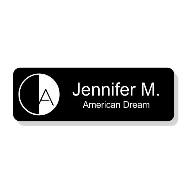 American Dream Black Name Tag