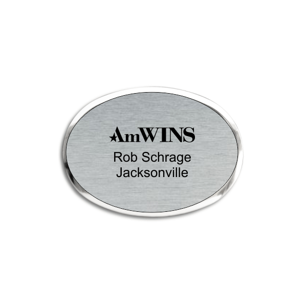 AmWINS Executive Oval Silver Name Tag
