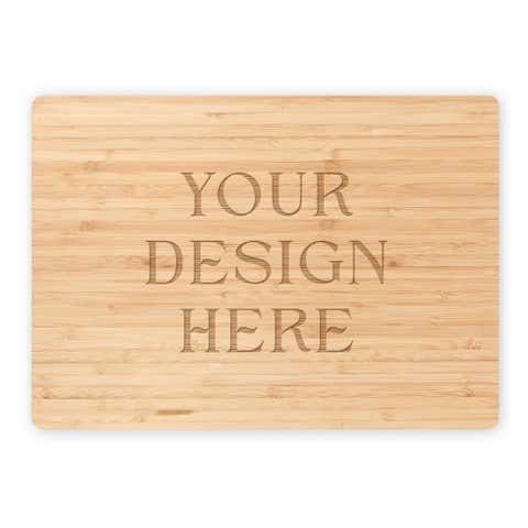 Small Custom Cutting Board - Maple Finished Rubberwood - Engrave Your Logo, Family Recipe, or Image - 10x6 Inch Personalized Gift