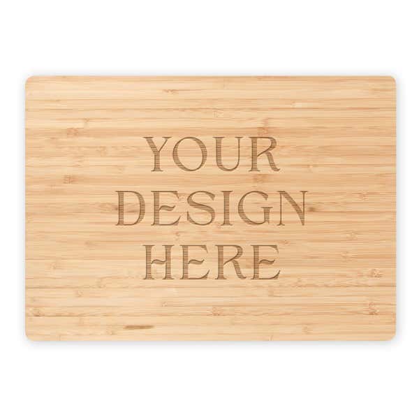 Small Custom Cutting Board - Maple Finished Rubberwood - Engrave Your Logo, Family Recipe, or Image - 10x6 Inch Personalized Gift