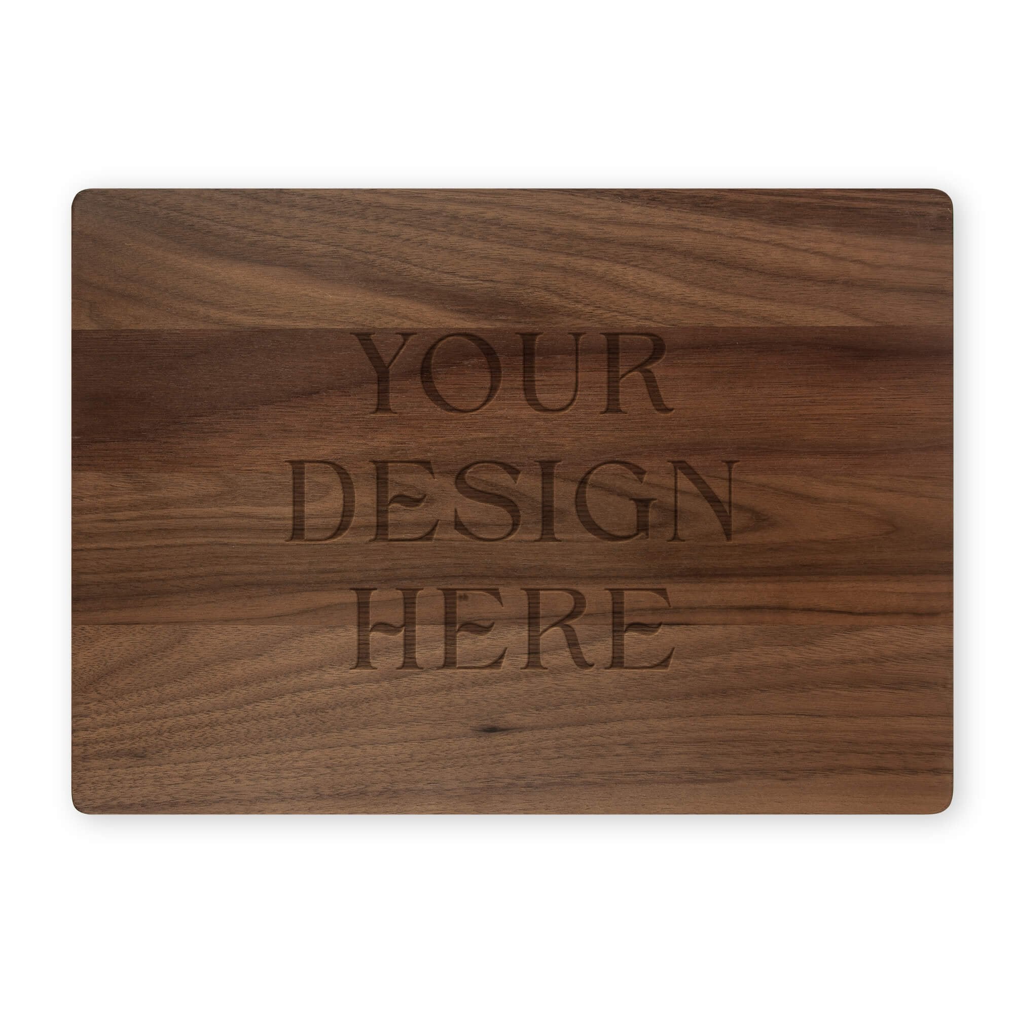 Large Custom Walnut Cutting Board - Engrave Your Logo, Family Recipe, or Image on white background