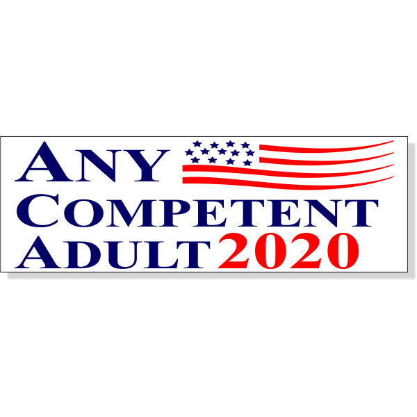 2" x 6" Any Competent Adult Bumper Sticker