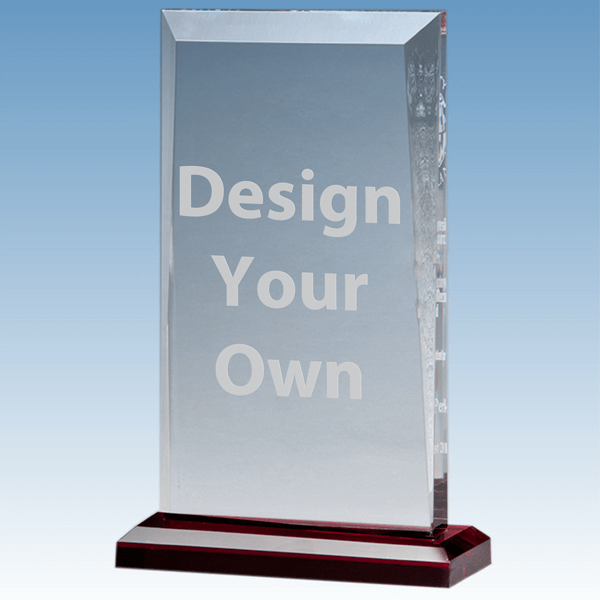 A7026 Beveled Acrylic Award with Red Base