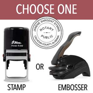 Alabama Notary Seal - Choose Stamp or Embosser