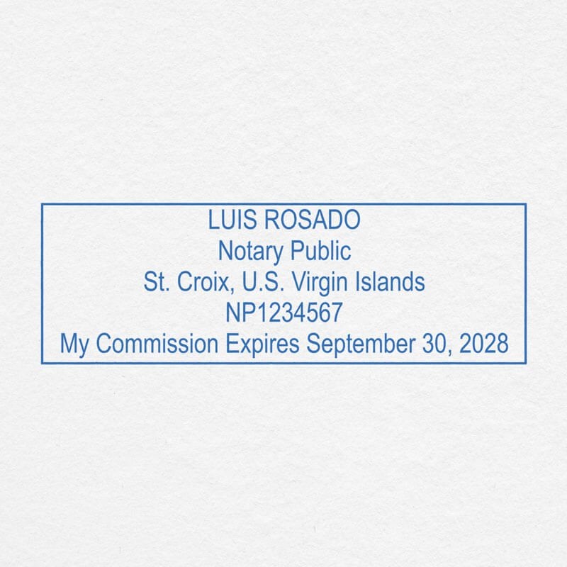 U.S. Virgin Islands Notary Stamp Impression on Paper