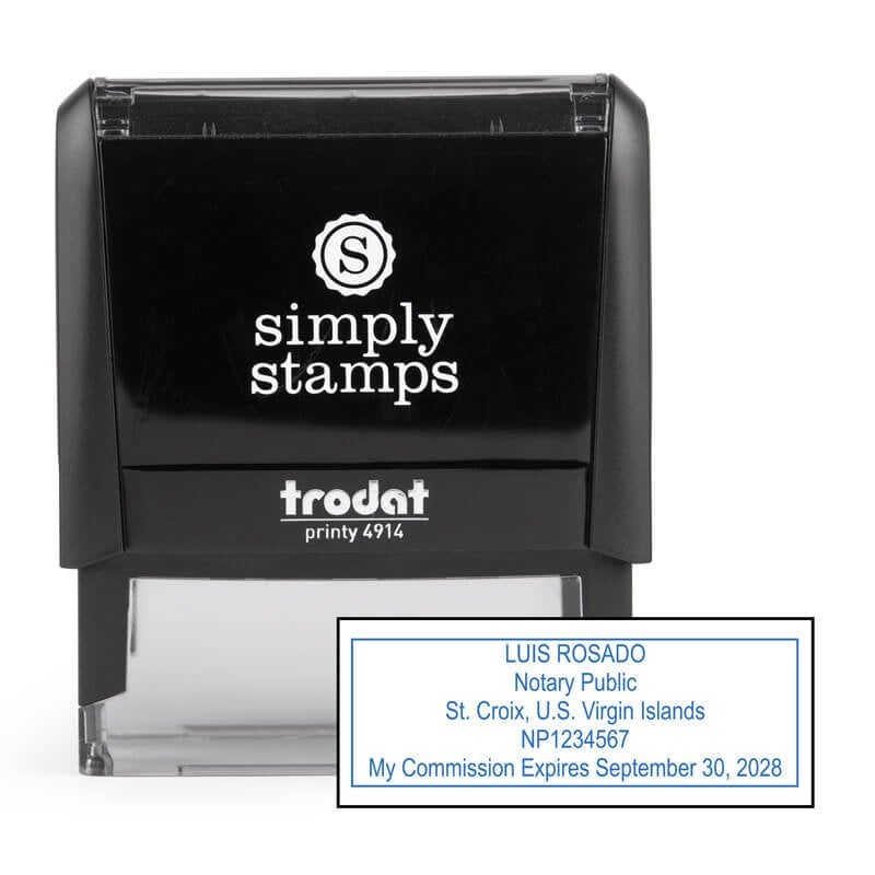 U.S. Virgin Islands Notary Stamp - Rectangle