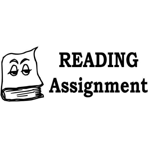 Cartoon Book Reading Assignment Teacher Stamp