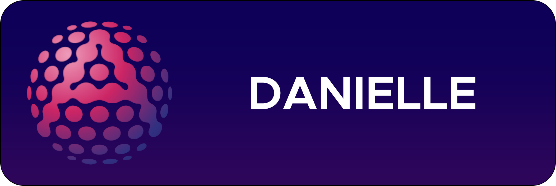 Atomic Golf 1x3" One Line Nametag - Blue