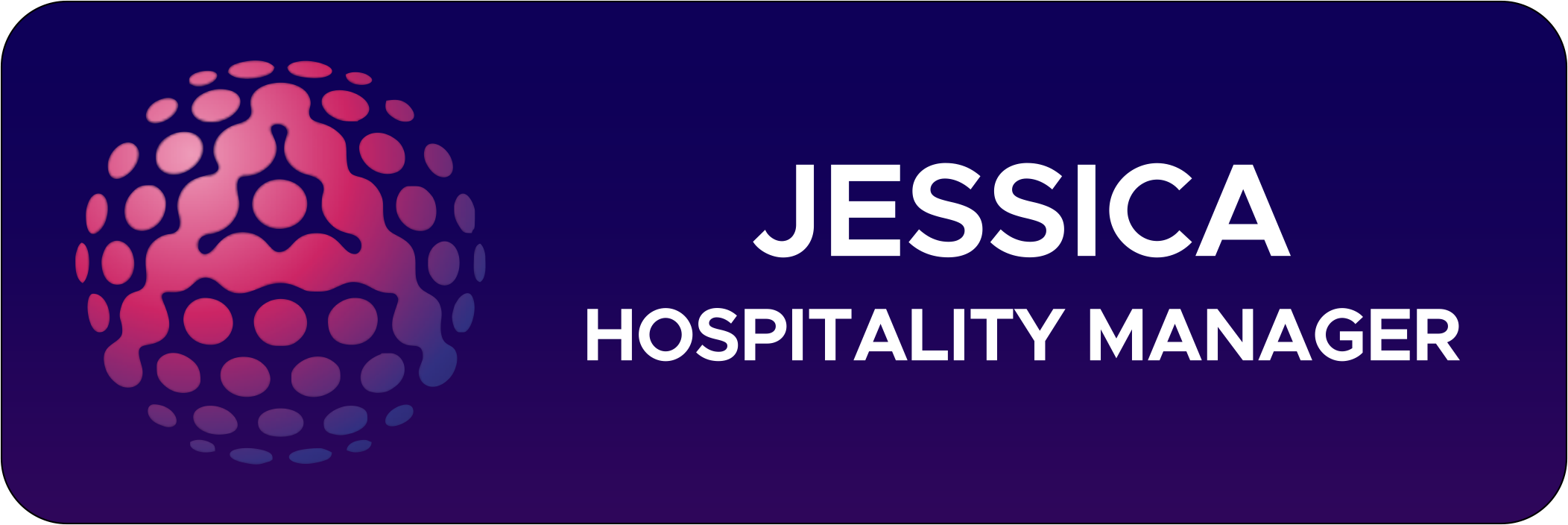 Atomic Golf 1x3" Two Line Nametag - Blue