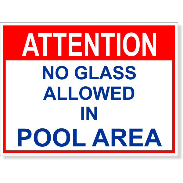 6" x 8" Full Color &ldquo;Attention No Glass Allowed&rdquo; Sign - CustomSigns.com