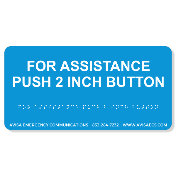 Avisa Emergency Communications - 2 Inch Button  Braille Sign