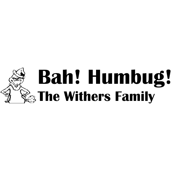 Bah Humbug Grinch Custom Rubber Stamp