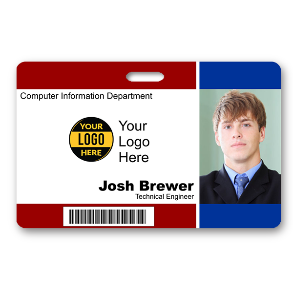 Bar Code & Logo Horizontal Photo ID