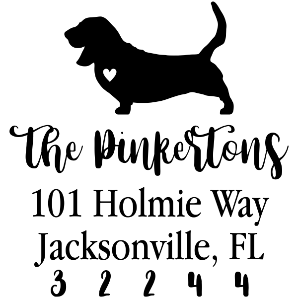 Basset Hound Love Address Stamp