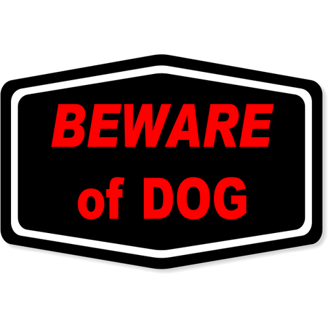 4" x 6" Beware Of Dog Decal