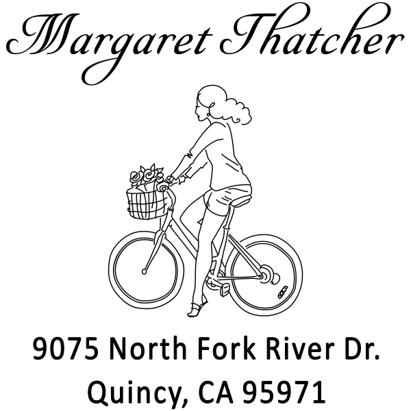 Thatcher Woman Bicycle Address Stamp