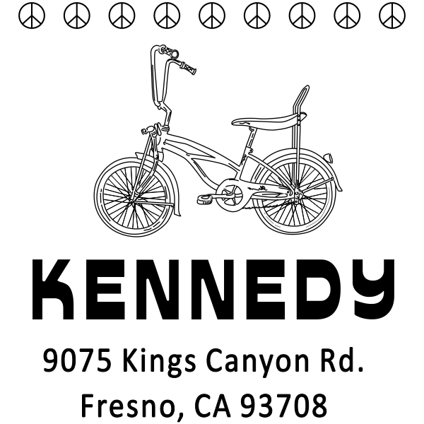 Kennedy 1970's Peace Bicycle Address Stamp