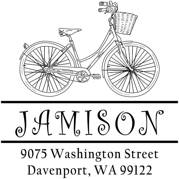Jamison Bicycle Basket Address Stamp