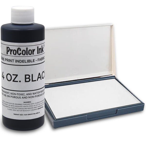 Black 4oz SuperMarking Ink and Small Pad