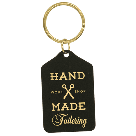 Black Brass Engraved Tablet Style Key Chain
