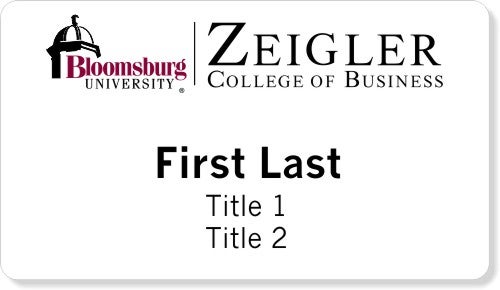 Bloomsburg University Zeigler Name Tag