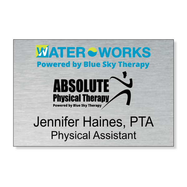 Waterworks Absolute Physical Therapy Name Tag