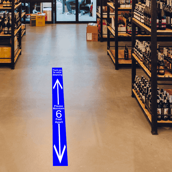 Rectangle Keep 6 Feet Distance Floor Decal