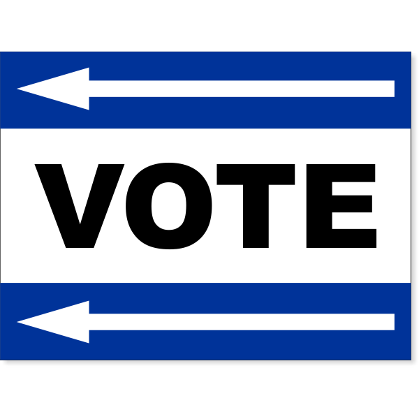 Blue Vote Left Arrow Yard Sign | 18
