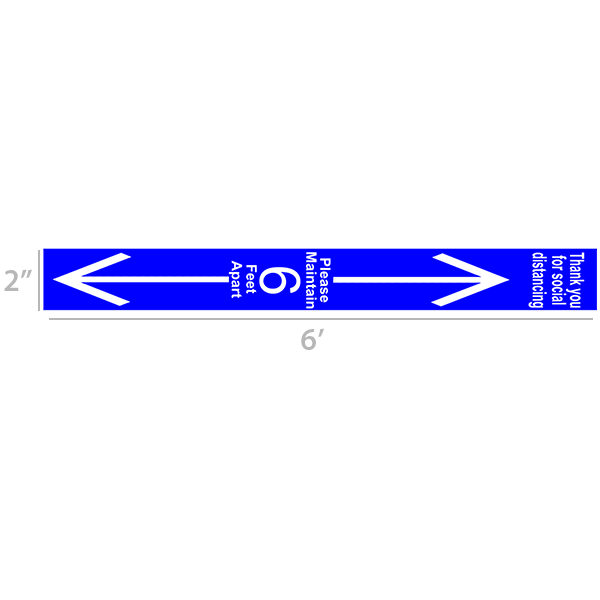 Rectangle Keep 6 Feet Distance Floor Decal
