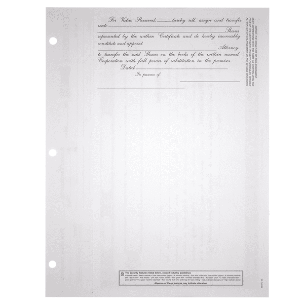 BLUTO 02 Corporate Stock Certificates