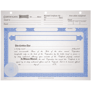 BLUTO 02 Blank Corporate Stock Certificates
