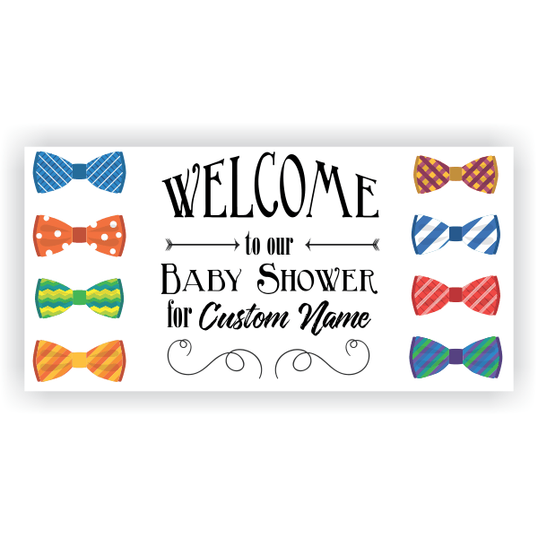 Bow Ties 3" x 6" Baby Shower Banner