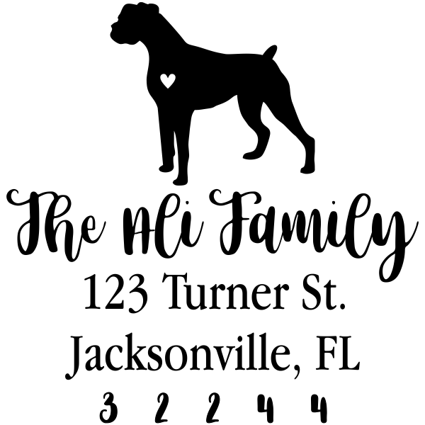 Boxer Love Address Stamp