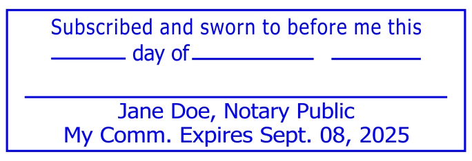 Bush Insurance Affidavit Notary Stamp