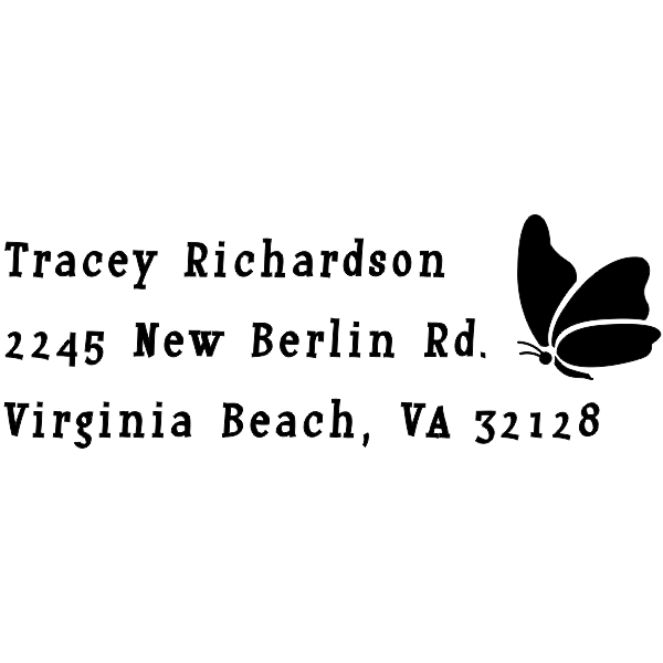 Perching Butterfly Return Address Stamp