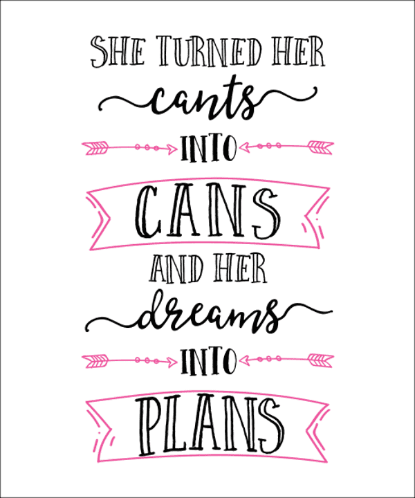 Cant's To Cans and Dreams To Plans Vinyl Poster