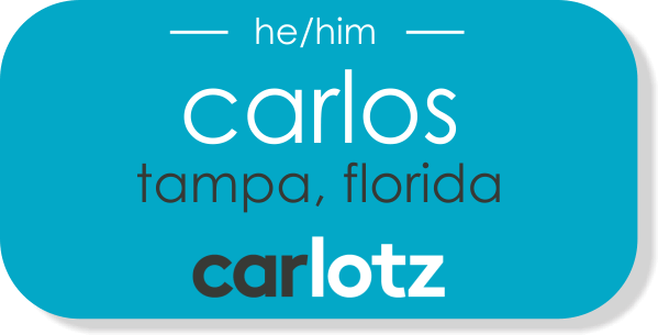 Carlotz Teal 3 Line NameTag